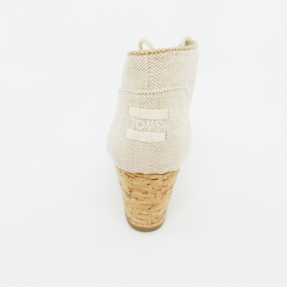 Toms Womens Desert Wedge Natural Metallic Linen - Picture 7 of 8